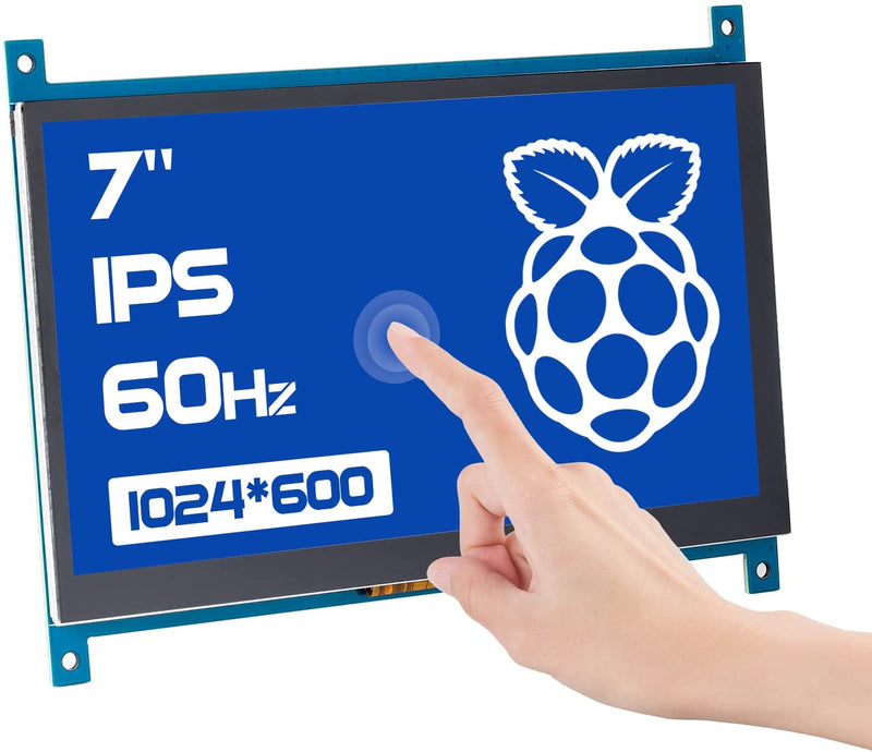 SunFounder Raspberry Pi 5 4 Display Touchscreen 7 Inch HDMI 1024×600 USB IPS LCD Screen Display Monitor for Raspberry Pi 400 5 4 3 Model B, 2 Model B, and 1 Model B+, Windows Capacitive Touch Screen