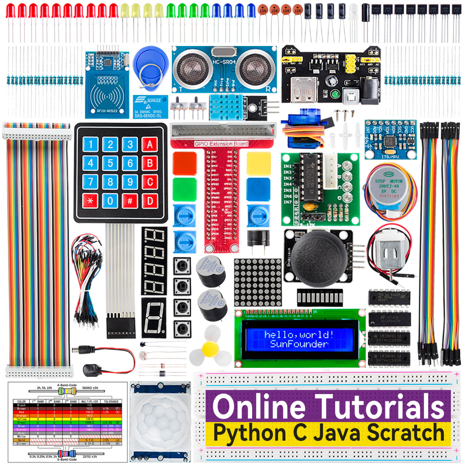 SunFounder Electronic Fun Kit for Arduino, Raspberry Pi with1602 LCD