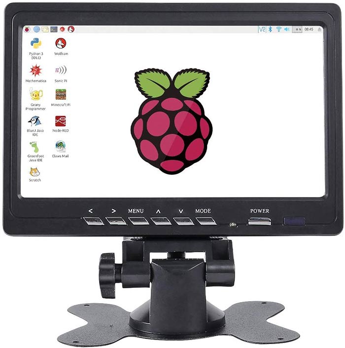 Produktbild von 7 Zoll IPS LCD-Display 1024x600 – Mit VGA & 2AV, Für Raspberry Pi, PC, Auto-Rückfahrkamera