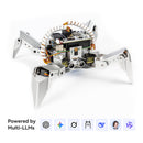 SunFounder PiCrawler AI Robot Kit for Raspberry Pi 5/4/3B+/Zero 2W, Openclaw LLMs ChatGPT/Gemini/Grok, Voice&Video Recognition, Python/Scratch, Mic, Battery, Camera (RPI NOT Included)