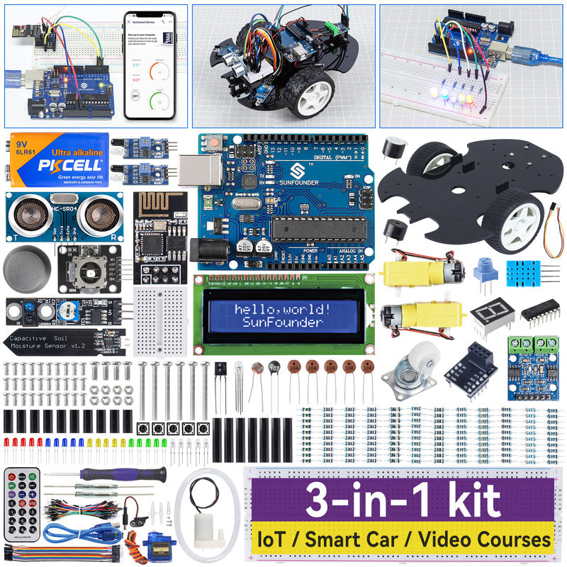 SunFounder 3 in 1 IoT/Smart Car/Learning Ultimate Starter Kit
