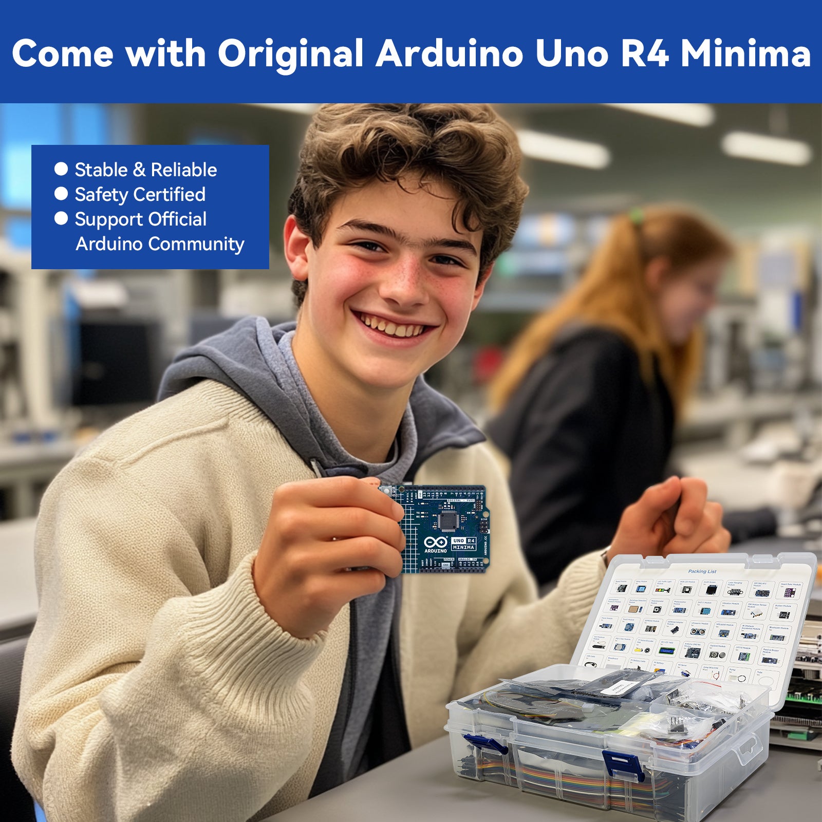 SunFounder Ultimate Sensor Kit with Original Arduino Uno R4 Minima ...