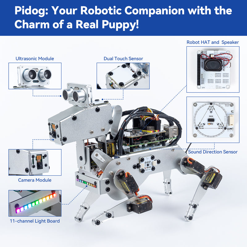 SunFounder PiDog Robot Dog Kit for Raspberry Pi