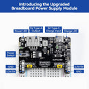 SunFounder BreadVolt Breadboard Power Supply Module Compatible with Arduino, Raspberry Pi, Pico W, ESP32, 5V/1.5A, 3.3V/1A, USB Output (Breadboard NOT Included)