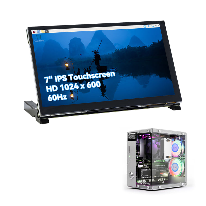 Pironman 5 NVMe M.2 SSD PCIe 2.0/3.0 Mini PC Case for Raspberry Pi 5 Hailo-8L AI accelerator with Tower Cooler+Dual RGB Fans（No Import Duties — Taxes Included for US & EU!）