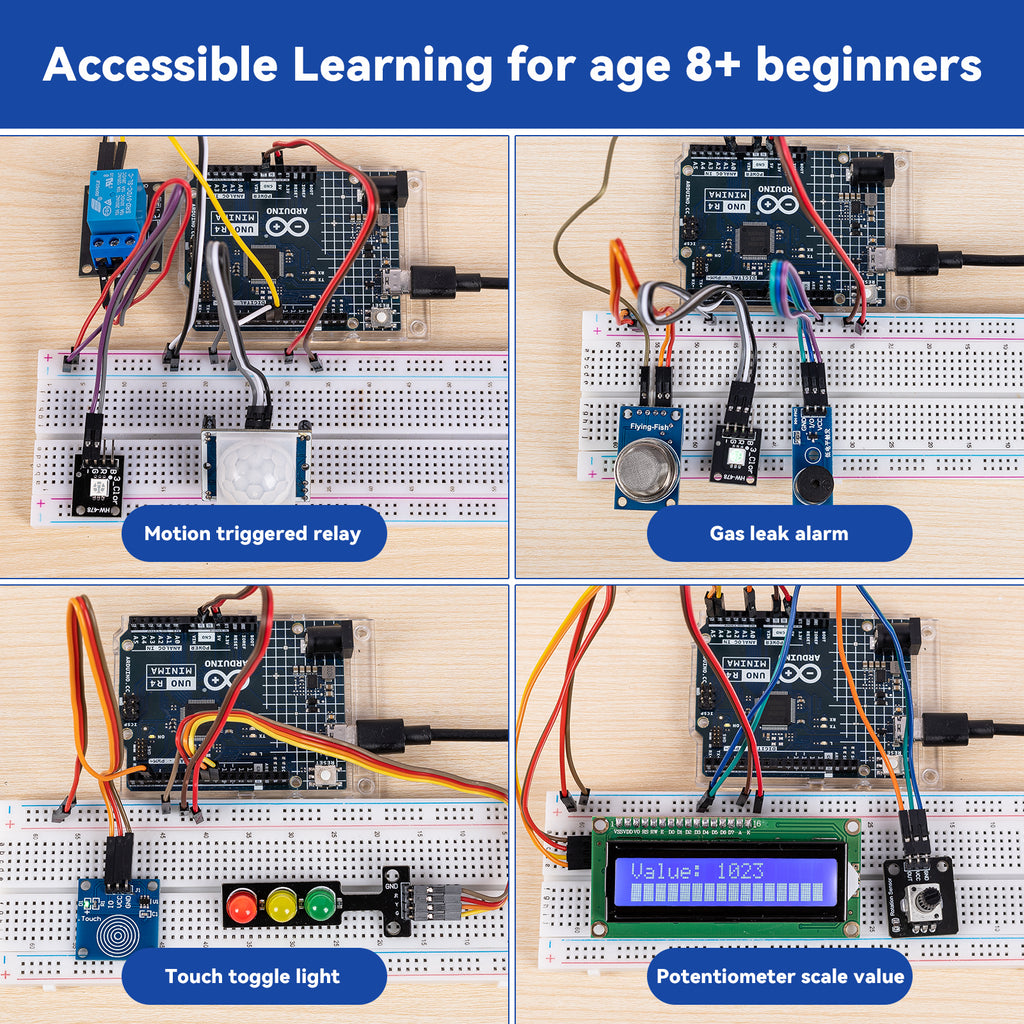 SunFounder Ultimate Sensor Kit with Original Arduino Uno R4 Minima, Ro