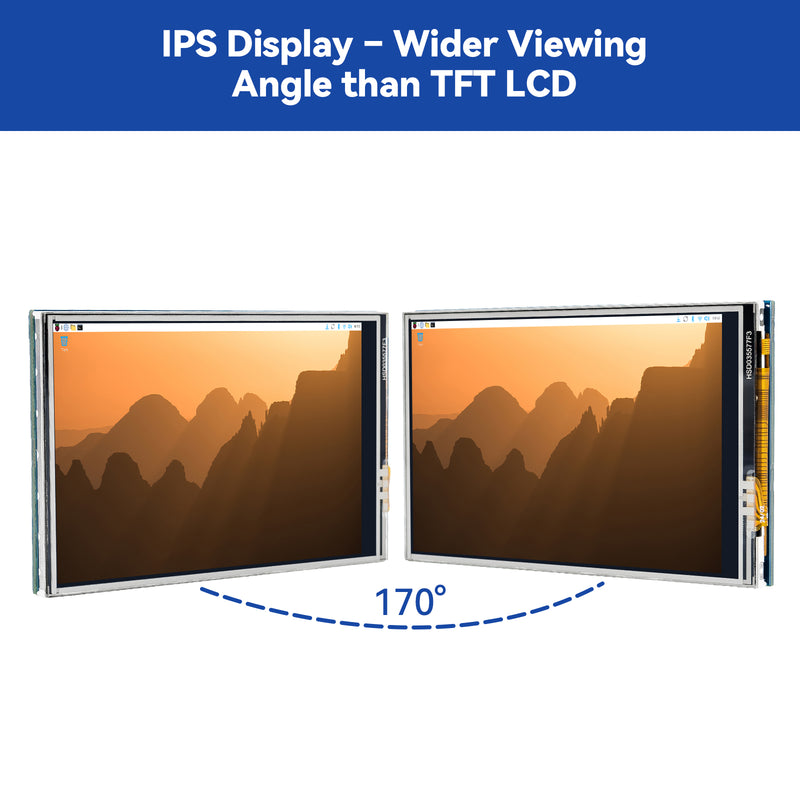 SunFounder 3.5 Inch 480x320 Touch Screen IPS LCD SPI Display Monitor with Stylus for Raspberry Pi 5/4B/3B+/Zero 2w/Pironman 5/Max, 50 FPS, 65K Colors, 40pin, Trixie, Ubuntu, Kali Linux, RetroPie