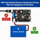 PiPower 5 Raspberry Pi 5/4B/3B+/Zero 2 W UPS HAT, 5V/5A Power Supply, Safe Shutdown, Smart Alerts&Monitoring, USB-C PD 45W, Smart Power Management for NAS, Server, Home Assistant