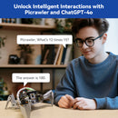 SunFounder PiCrawler AI Robot Kit for Raspberry Pi 5/4/3B+/3B/Zero 2W, ChatGPT-4o Enabled with Voice Command & Video Recognition, App Control, FPV, Camera, Python&Scratch(RPi NOT Included)