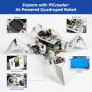 SunFounder PiCrawler AI Robot Kit for Raspberry Pi 5/4/3B+/3B/Zero 2W, ChatGPT-4o Enabled with Voice Command & Video Recognition, App Control, FPV, Camera, Python&Scratch(RPi NOT Included)