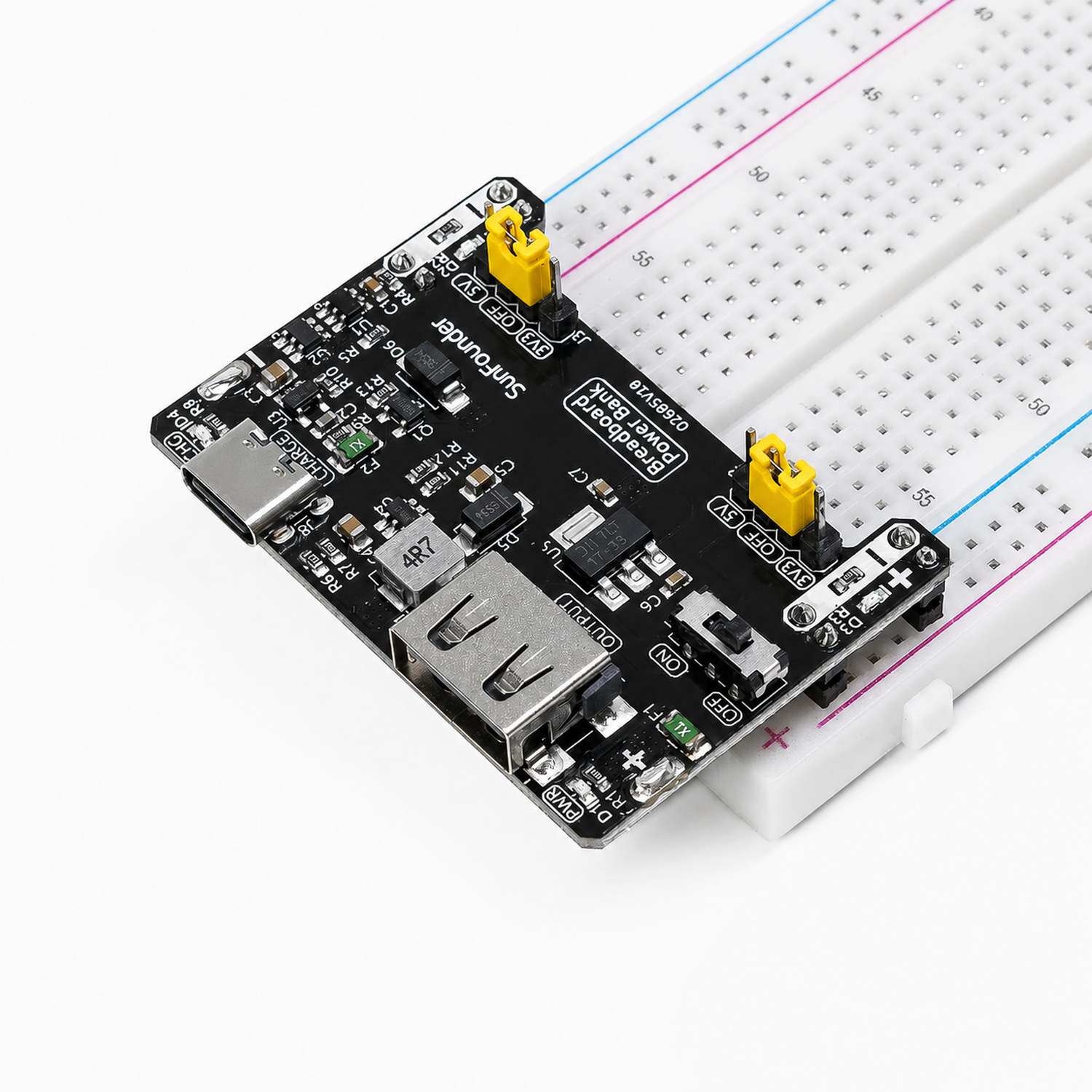 SunFounder BreadVolt Breadboard Power Supply Module Built-in Power ...