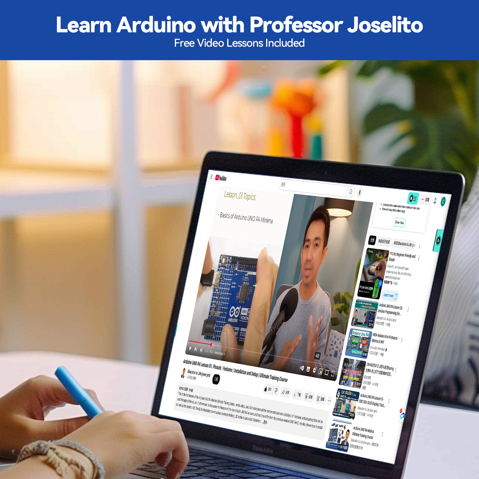 SunFounder Ultimate Sensor Kit with Original Arduino Uno R4 Minima ...