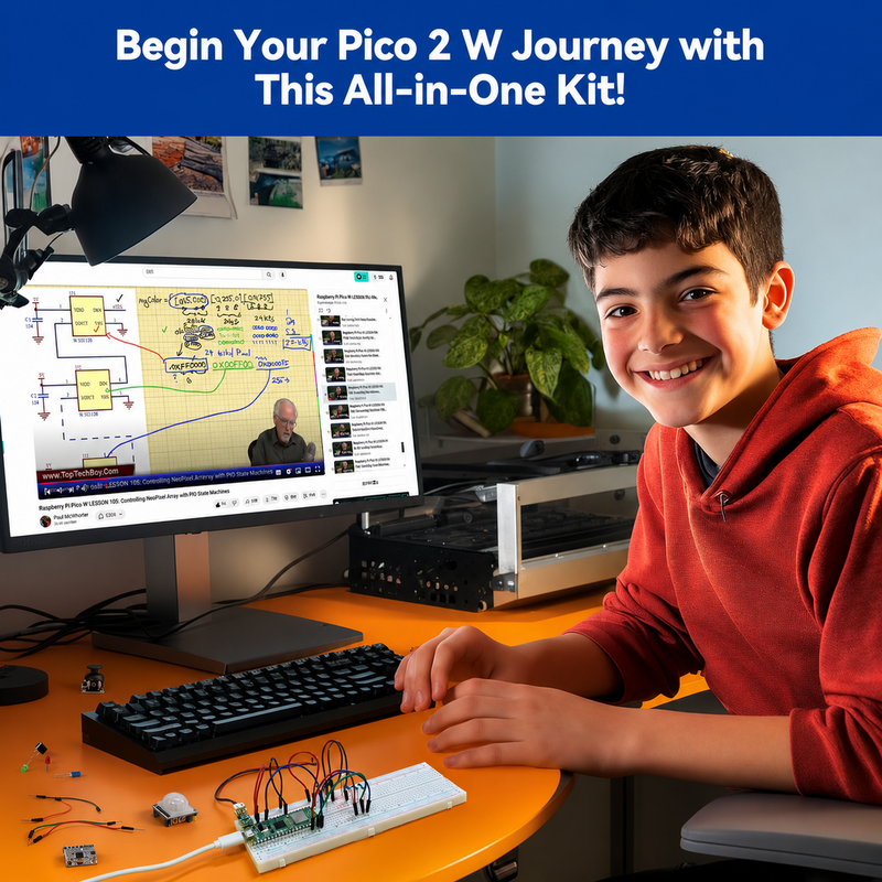 SunFounder Raspberry Pi Pico 2 W Ultimate Starter Kit with 110+Video ...