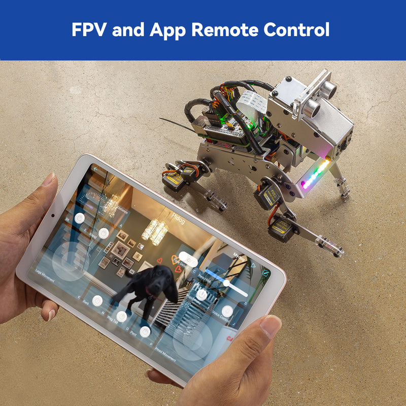 SunFounder PiDog AI Robot Dog Kit for Raspberry Pi 4/3B+/3B/Zero 2W, ChatGPT-4o Enabled with Voice Command & Video Recognition - SunFounder
