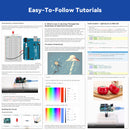 SunFounder Beginner's Lab Starter Kit with Original Arduino Uno R3 REV3 Board Multimeter 34 Projects Breadboard Battery HCSR-04, RoHS Compliant, for Beginners & Engineers