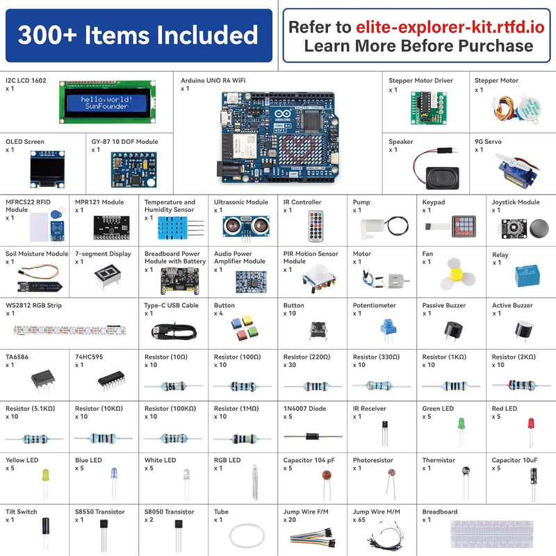 SunFounder Elite Explorer Kit with Official Arduino Uno R4 WiFi