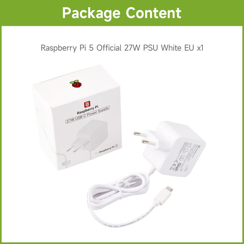 Raspberry Pi 5 Official 27W USB Type-C Power Supply - SunFounder