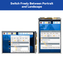 SunFounder 3.5 Inch 480x320 Touch Screen IPS LCD SPI Display Monitor with Stylus for Raspberry Pi 5/4B/3B+/Zero 2w/Pironman 5/Max/Mini, 125 MHz, 50 FPS, 65K Colors, 40pin, Ubuntu, Kali Linux, RetroPie