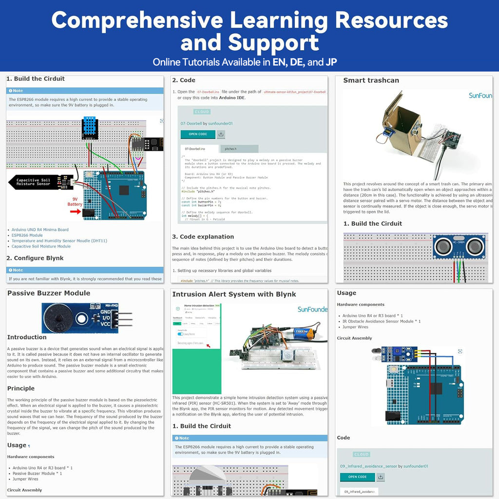 SunFounder Ultimate Sensor Kit with Original Arduino Uno R4 Minima, Ro