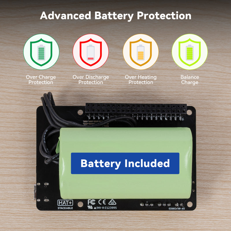 SunFounder Raspberry Pi 4 UPS Power Supply Compatible with Raspberry Pi 4B/3B+/3B/Zero 2 W/Arduino/ESP32/Pico W - SunFounder