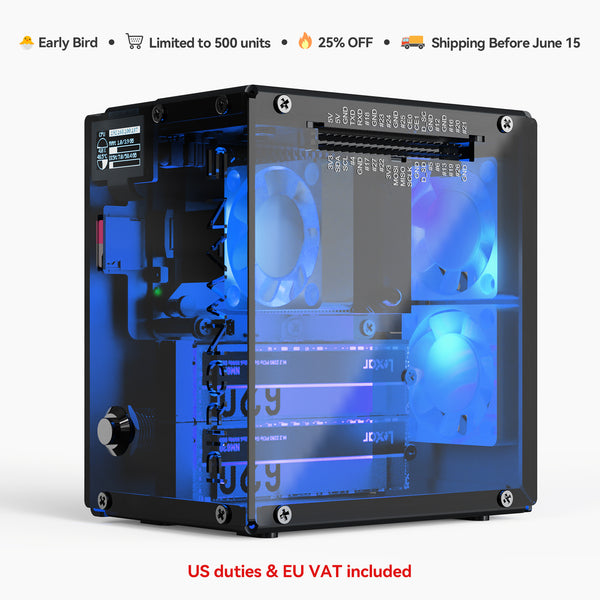 Pironman 5-MAX Dual NVMe M.2 SSD PCIe PC Case for Raspberry