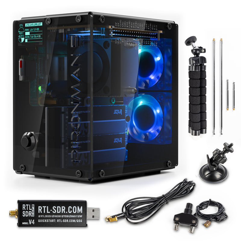 Pironman 5-MAX Dual NVMe M.2 SSD PCIe PC Case for Raspberry Pi 5 NAS RAID 0/1 Hailo-8l M.2 AI Accelerator PWM Tower Cooler+Dual RGB Fans, 0.96'' OLED Module, Safe Shutdown, Standard HDMI, RGB LED, RTC