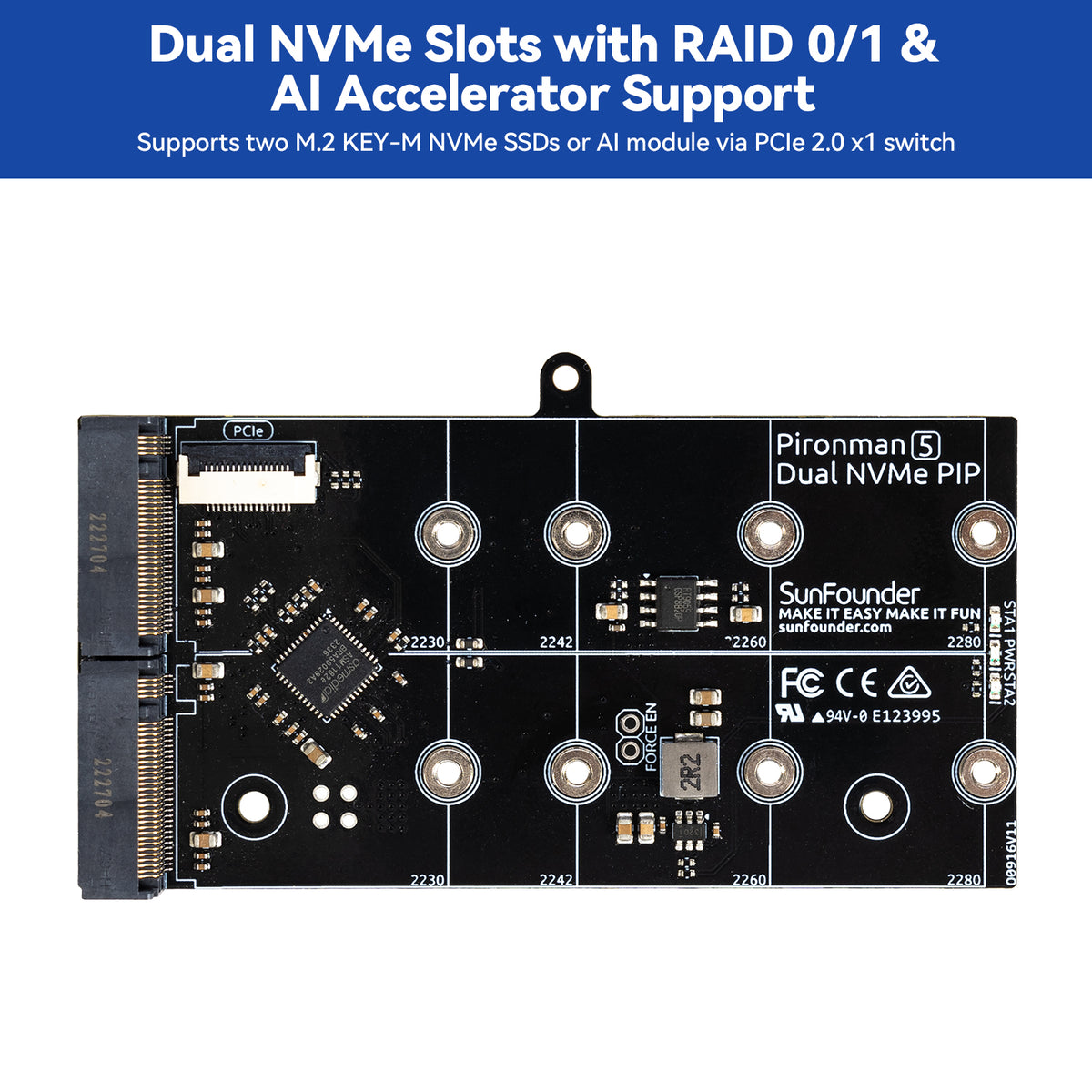Dual NVMe Expansion Board for Pironman 5 – Upgrade to Pironman 5