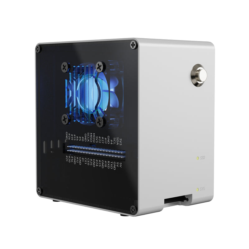 Pironman 5-Mini NVMe M.2 SSD PCIe Mini PC Case for Raspberry Pi 5 2/4/8/16GB Hailo-8L AI Accelerator with PWM Active Cooler+RGB Fan, Safe Shutdown, RGB Effect, Stylish Design（RPI5 Not Included）