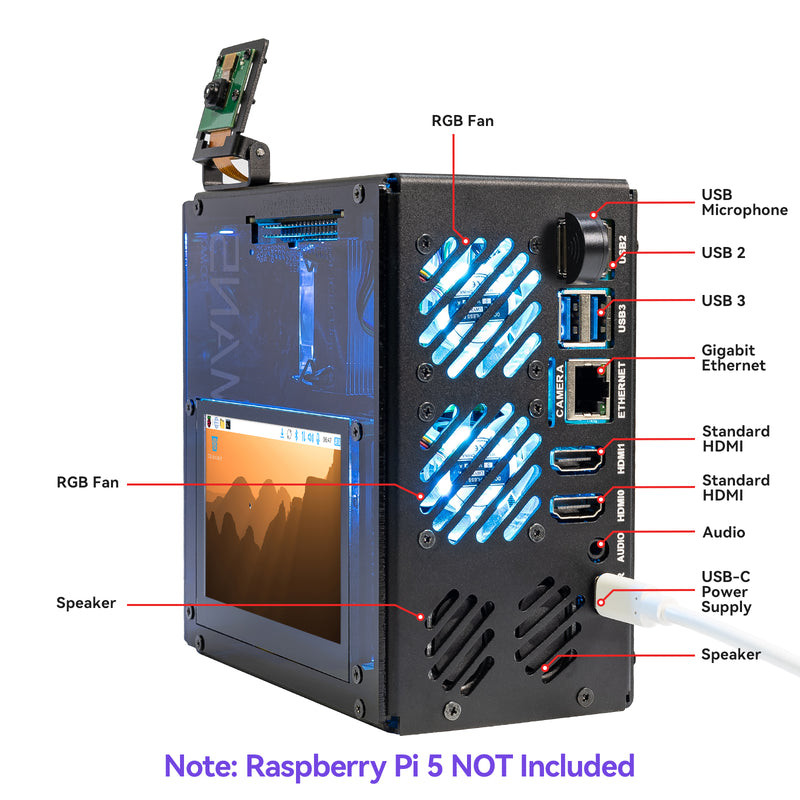 PIRONMAN 5 Raspberry Pi 5用 Amazon.com: Pironman 5-MAX Raspberry Pi 5 Case Dual NVMe M.2 SSD