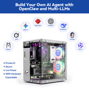 Pironman 5 NVMe M.2 SSD PCIe 2.0/3.0 Mini PC Case for Raspberry Pi 5 Hailo-8L, AI Agent OpenClaw, Tower Cooler+Dual RGB Fans, 0.96'' OLED Module, Safe Shutdown, Standard HDMI, RGB Effect - SunFounder