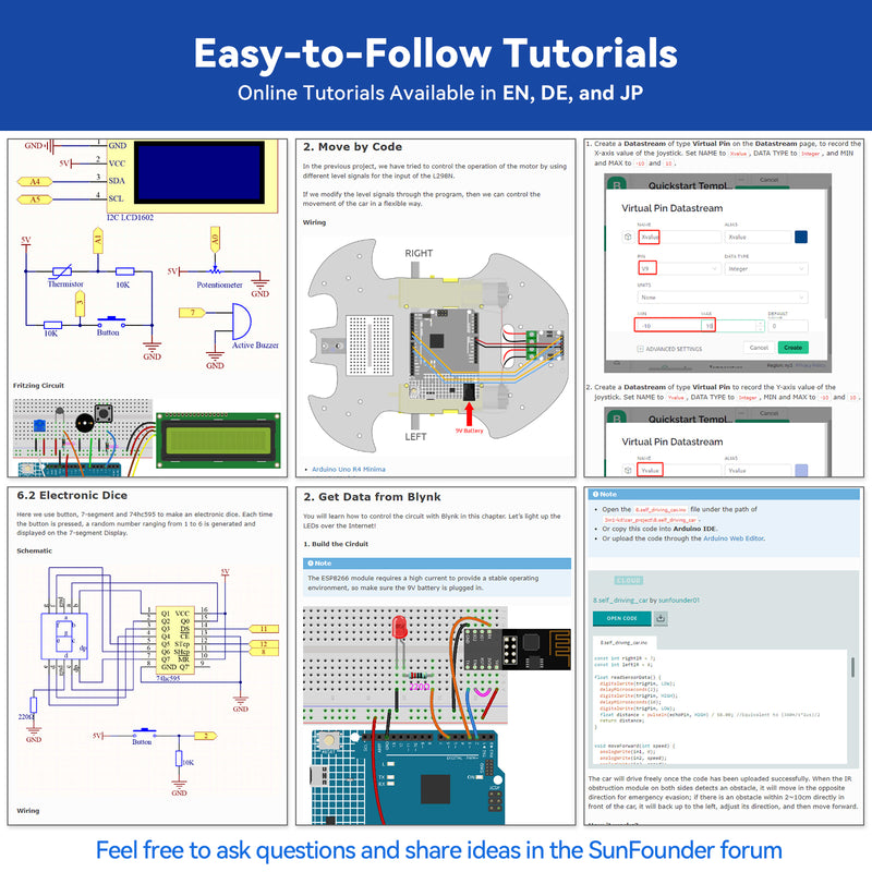 SunFounder 3 in 1 Ultimate Starter Kit with Original Arduino Uno R4 Minima - SunFounder