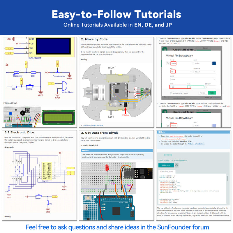 SunFounder 3 in 1 Ultimate Starter Kit with Original Arduino Uno R4 Minima