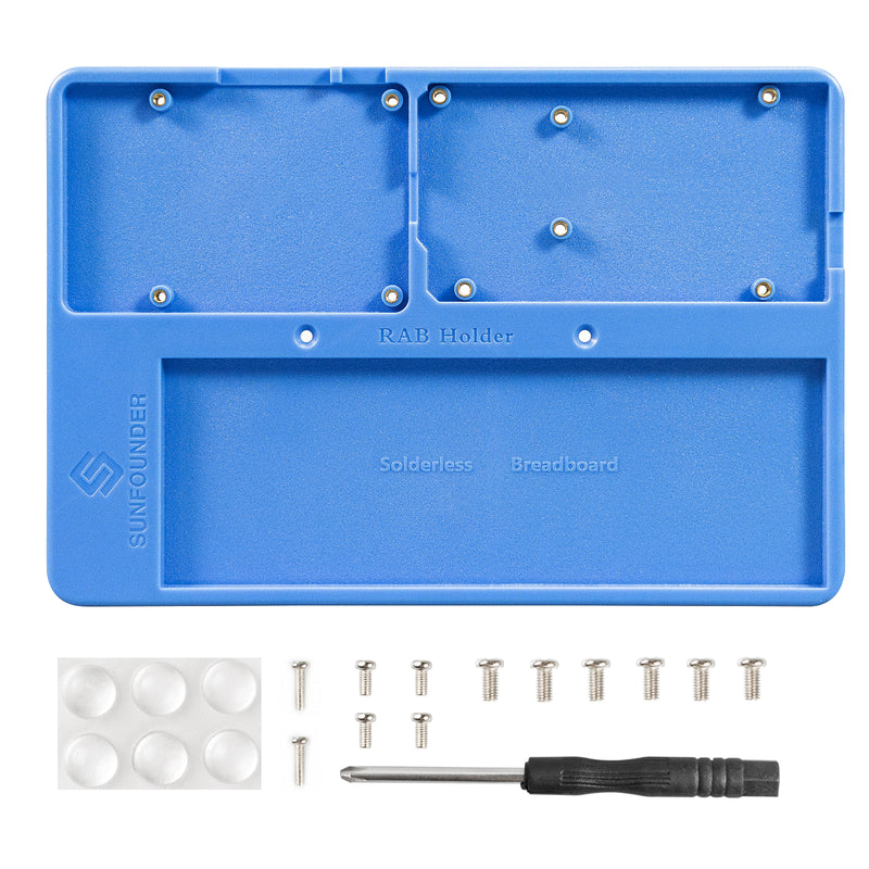 SunFounder RAB Holder for Arduino Uno R4 Minima/Wifi/Uno R3/Mega R3, Raspberry Pi 5 4B, Breadboard - SunFounder