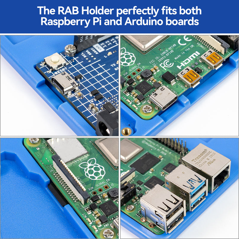 SunFounder RAB Holder for Arduino Uno R4 Minima/Wifi/Uno R3/Mega R3, Raspberry Pi 5 4B, Breadboard - SunFounder