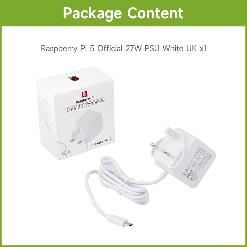 Raspberry Pi 5 Official 27W USB Type-C Power Supply