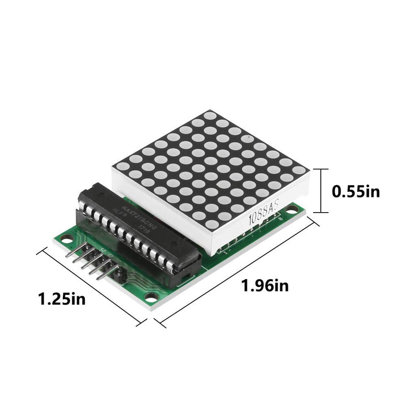 4pcs MAX7219 Dot Matrix Display Module Single-Chip Control LED Module DIY Kit for Arduino with 5pin Line