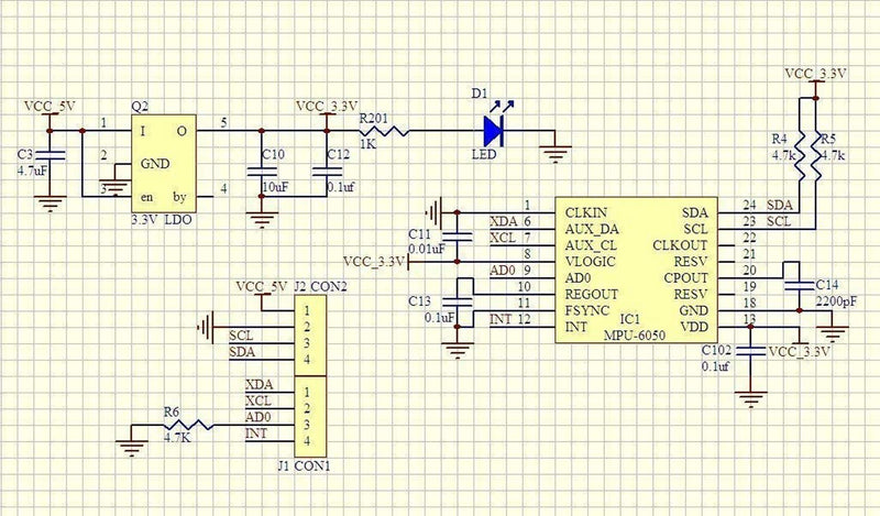 3pcs GY-521 MPU-6050 MPU6050 3 Axis Accelerometer Gyroscope Module 6 DOF 6-axis Accelerometer Gyroscope Sensor Module 16 Bit AD Converter Data Output IIC I2C for Arduino