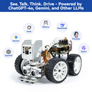 SunFounder Picar-X AI Video Robot Car Kit for Raspberry Pi 5/4/3B+/Zero 2w, LLMs ChatGPT-4o/Gemini/Grok, Voice&Video Recognition, Python, Scratch, Camera, Batterry (RPI NOT Included)