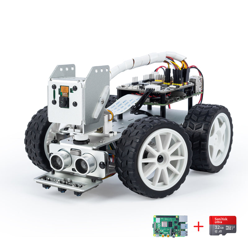 SunFounder Smart Video Robot Car Kit for Raspberry Pi 4/3B+/3B/Zero W (Battery Included) PiCar-X