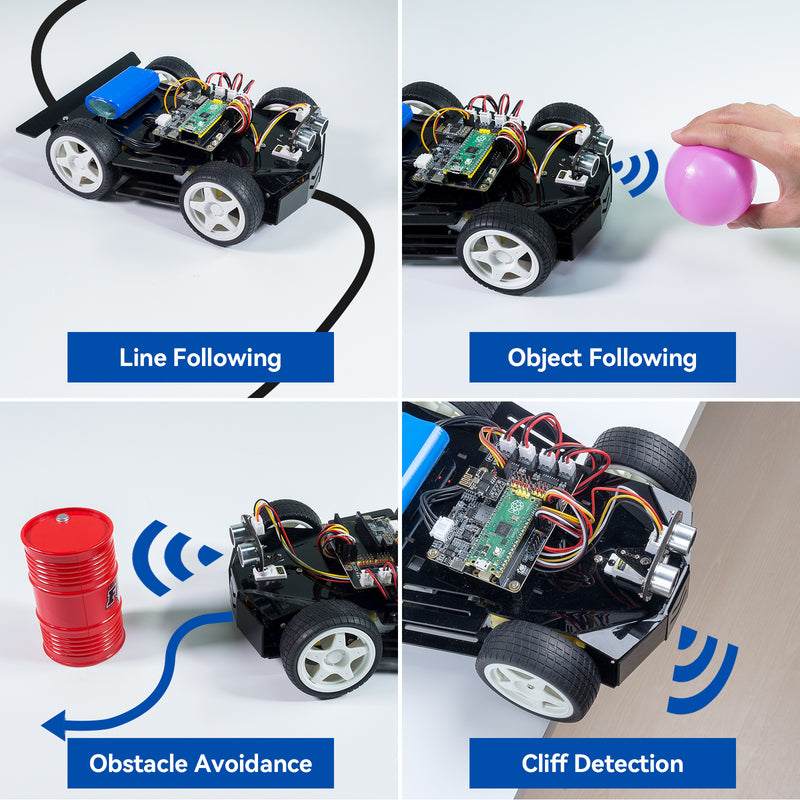 Raspberry Pi Pico Smart Car Kit （Battery Included ) - SunFounder