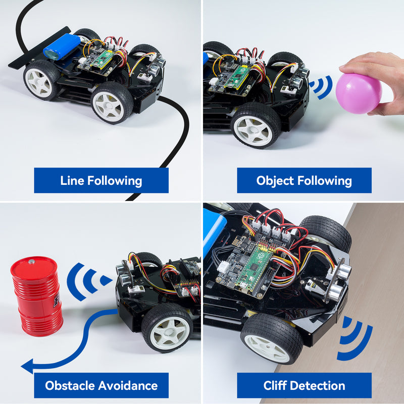 Raspberry Pi Pico Smart Car Kit （Battery Included )