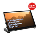 Raspberry Pi 7 Inch IPS LCD Touch Screen  Monitor Display 1024×600 Capacitive Screen HDMI Plug & Play for Raspberry Pi 5/4B/3B+ Built-in Speaker 3.5mm Audio Jack - SunFounder
