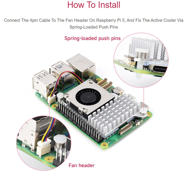 Raspberry Pi Active Cooler for Raspberry Pi 5 | SunFounder