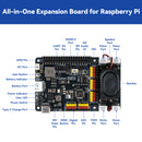 SunFounder Fusion HAT+ Expansion Board for Raspberry Pi 5/4/3B+/Zero 2W, Rechargeable Battery, 4 DC Motor Drivers, 12 PWM Servo, ADC, Speaker & Mic, Works with AI LLMs（ChatGPT-4o/Gemini） - SunFounder