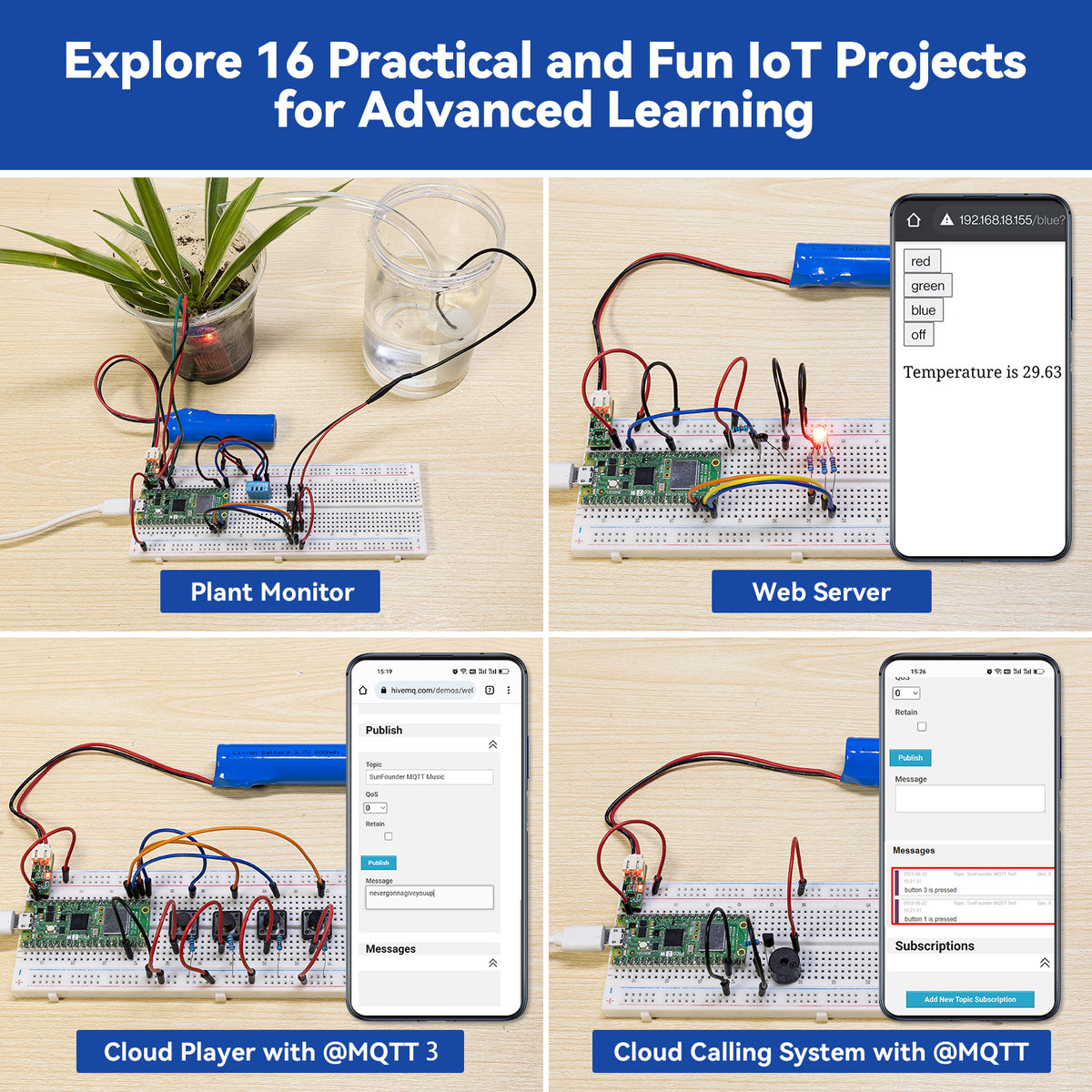 SunFounder Raspberry Pi Pico 2 W Ultimate Starter Kit with 110+