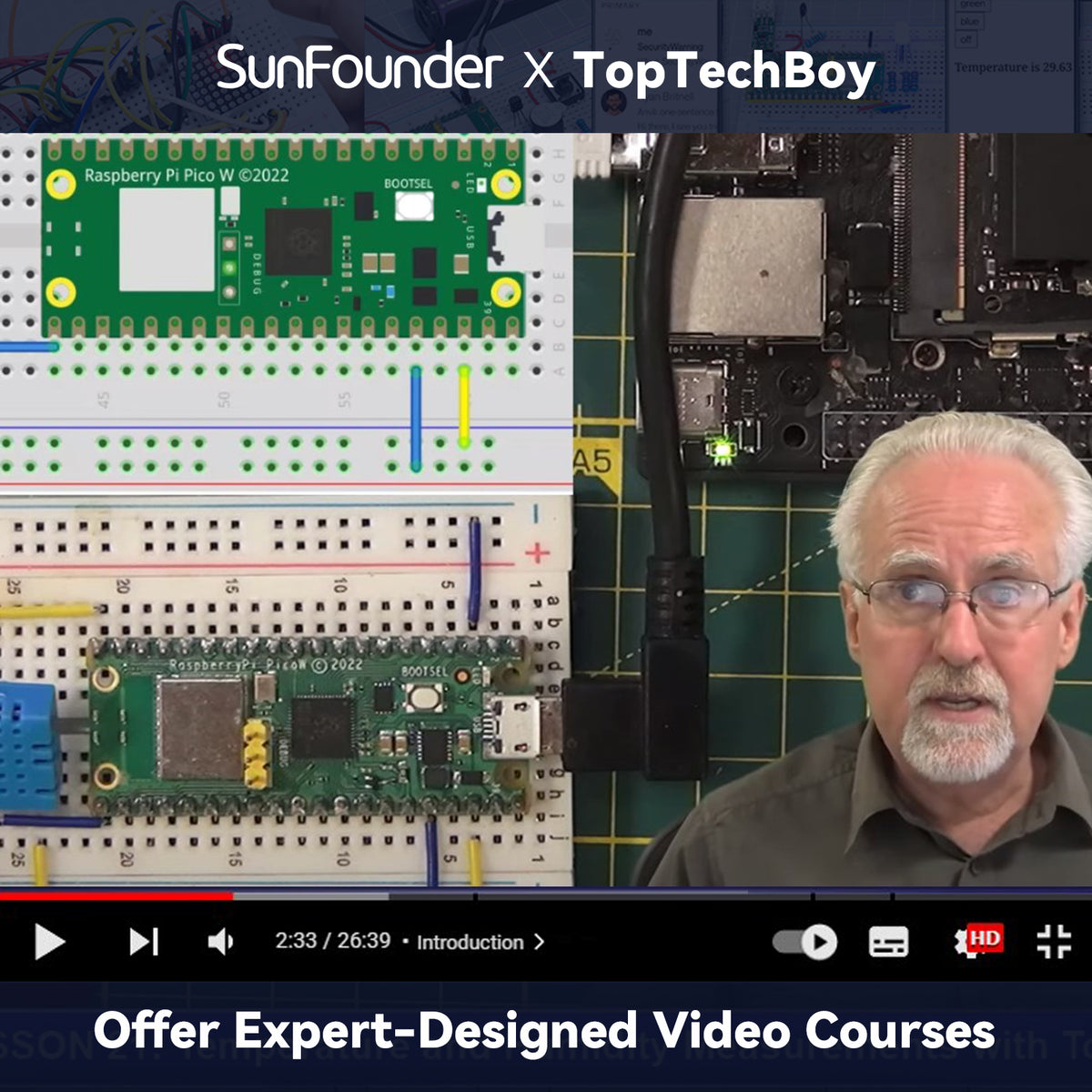 SunFounder Raspberry Pi Pico W Ultimate Starter Kit with Online