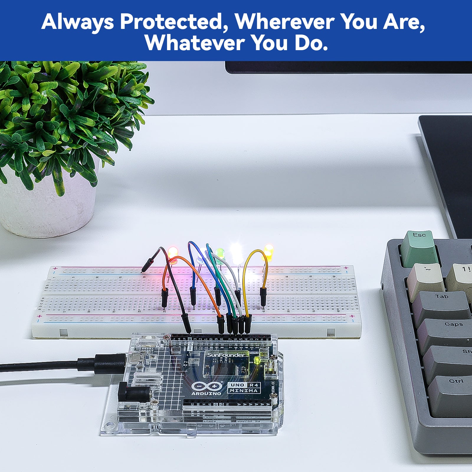 Arduino R4 Transparent SunFounder Transparent Acrylic Case Compatible with Arduino UNO R4 ...