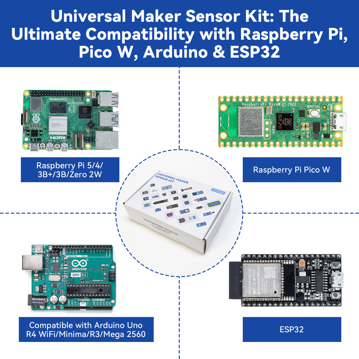 10800円SunFounder ユニバーサルメーカーセンサーキット 約25種類 SunFounder Universal Maker Sensor Kit Compatible with Arduino Mega