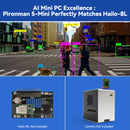 Pironman 5-Mini NVMe M.2 SSD PCIe 2.0/3.0 Mini PC Case for Raspberry Pi 5 2/4/8/16GB Hailo-8L AI Accelerator with PWM Active Cooler+RGB Fan, Safe Shutdown, RGB Effect (RPI5 Not Included) - SunFounder