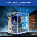 Pironman 5 NVMe M.2 SSD PCIe Mini PC Case for Raspberry Pi 5 Hailo-8L AI accelerator with Tower Cooler+Dual RGB Fans - SunFounder